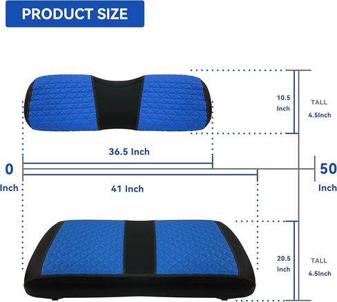 XUANYUDG0769 Golf Cart Front Seat Covers for EZGO TXT 1994-2013 OEM Seat Cushion, Adjustable Buckles/No Stapler Required, Black/Green/Red/Blue in Kuwait