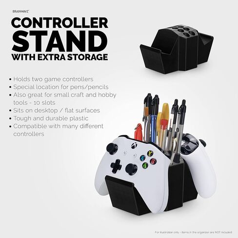 BRAINWAVZ Dual Game Controller & Storage Desktop Holder, Universal Design for Xbox ONE PS5 PS4 PC Gamepads, Reduce Clutter, UGDS-01 in Kuwait