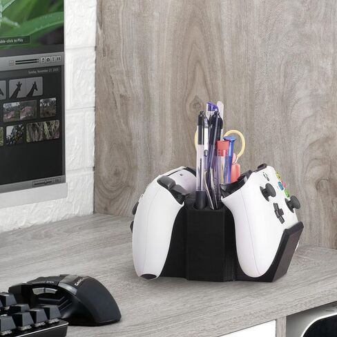 BRAINWAVZ Dual Game Controller & Storage Desktop Holder, Universal Design for Xbox ONE PS5 PS4 PC Gamepads, Reduce Clutter, UGDS-01 in Kuwait