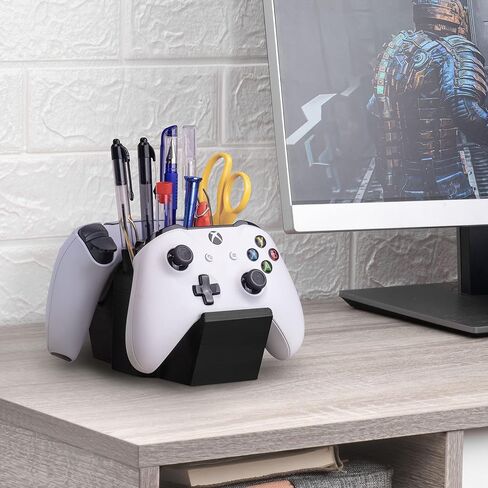 BRAINWAVZ Dual Game Controller & Storage Desktop Holder, Universal Design for Xbox ONE PS5 PS4 PC Gamepads, Reduce Clutter, UGDS-01 in Kuwait