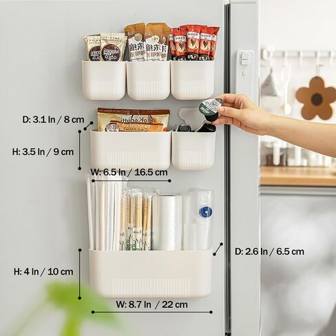 MORNITE Fridge Magnetic Cup Storage Rack, Magnetic Locker Organizer for Pen, Holder for Laundry, Board, Desks, Dresser, White in Saudi Arabia