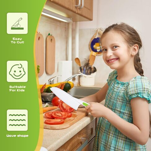 29 Pieces Montessori Kitchen Tools for Toddlers-Kids Cooking Sets Real-Toddler Safe Knives Set for Real Cooking with Plastic Toddler Safe Knives Avocado Slicer Crinkle Cutter Kids Cutting Board in Kuwait