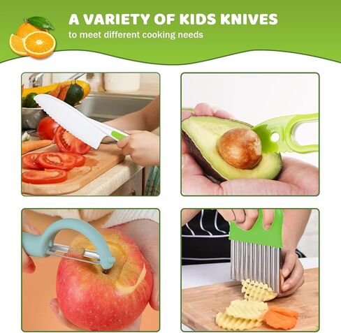 29 Pieces Montessori Kitchen Tools for Toddlers-Kids Cooking Sets Real-Toddler Safe Knives Set for Real Cooking with Plastic Toddler Safe Knives Avocado Slicer Crinkle Cutter Kids Cutting Board in Kuwait