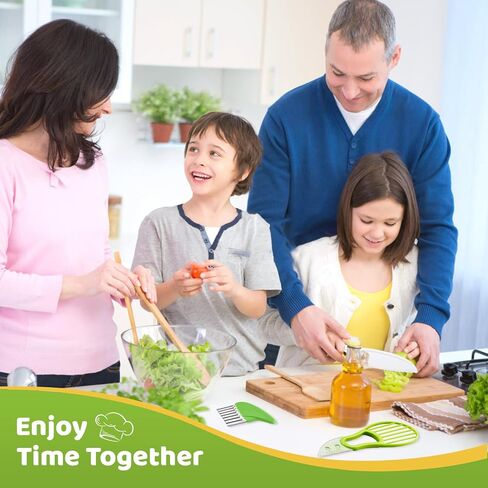 29 Pieces Montessori Kitchen Tools for Toddlers-Kids Cooking Sets Real-Toddler Safe Knives Set for Real Cooking with Plastic Toddler Safe Knives Avocado Slicer Crinkle Cutter Kids Cutting Board in Kuwait