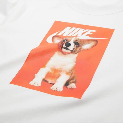 تيشيرت NSW Boxy Puppy للفتيات من نايك (الأطفال الصغار/الأطفال الكبار) باللون الأبيض مقاس MD (للأطفال الكبار من عمر 10 إلى 12 عامًا) in Saudi Arabia
