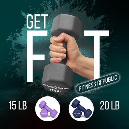 Neoprene Workout Dumbbells - Non Slip, Anti Roll Exercise & Fitness Dumbbells Combo - Hex Shaped Hand weights for Men & Women - Ideal for Home and Gyms training in Saudi Arabia
