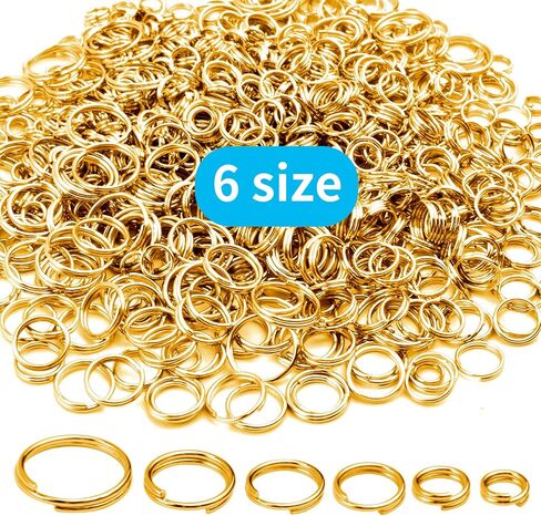 Iron Split Rings, 1 Box (100g) 6 Sizes Double Loop Jump Ring Small Split Key Rings Connector with a Jump Ring Opener Tool for DIY Jewelry Making - Bronze, Diameter : 4-10 mm in Saudi Arabia