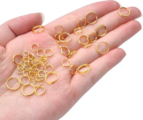 Iron Split Rings, 1 Box (100g) 6 Sizes Double Loop Jump Ring Small Split Key Rings Connector with a Jump Ring Opener Tool for DIY Jewelry Making - Bronze, Diameter : 4-10 mm in Saudi Arabia