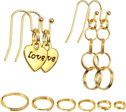 Iron Split Rings, 1 Box (100g) 6 Sizes Double Loop Jump Ring Small Split Key Rings Connector with a Jump Ring Opener Tool for DIY Jewelry Making - Bronze, Diameter : 4-10 mm in Saudi Arabia