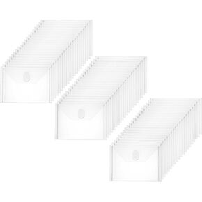 60 Pack 5x7 Small Plastic Envelopes Bag Hook Loop Closure Receipt Storage Holder Clear Die & Stamp Storage Bag for Embossing Crafts DIY Scrapbooking Paper Card Craft Organizer Holder in Kuwait