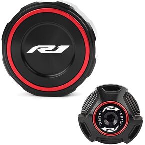 متوافق مع 2025 R1 YZF R1 YZFR1 1999-2023 2024 2025 2026 R1 ملحقات الدراجات النارية CNC غطاء خزان سائل الفرامل الأمامية غطاء غطاء حشو زيت المحرك (أحمر) in Kuwait