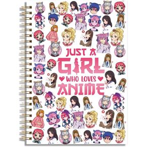 LONGXIN Anime Girls Gift, Animes Stuff, Just A Girl Who Loves Animes Notebook journal Christmas Birthday Gifts for Anime Lovers Women Drawing Sketching Notebook 5.8x8.3 in Kuwait
