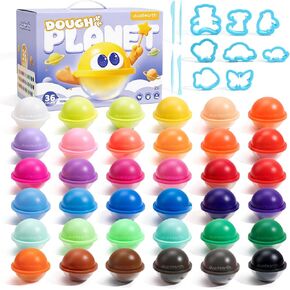 JUPITEARTH 36 Colors Playdough Set, 3 Oz Non-Toxic & Safe Planet Modeling Dough with Molds & Tools, Back to School Supplies for Arts & Crafts, Birthday Party Favors Gifts & Prize Toys for Kids Age 3+ in Saudi Arabia