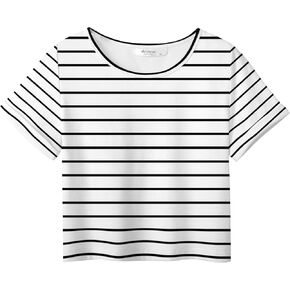 Arshiner الفتيات المحاصيل قمم قصيرة الأكمام التعادل صبغ الصيف تي شيرت Crewneck توالت الأصفاد قمصان الموضة المحملة in Kuwait