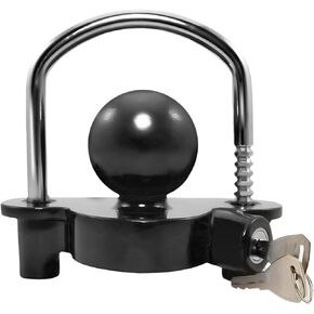 Trailer Coupler Hitch Lock, Adjustable Heavy Duty Ball Tow Hitch Locking with 2 Keys, Anti Theft Security Caravans Tongue Locker, Compatible with 1-7/8", 2", 2-5/16" Coupler (Yellow) in Kuwait