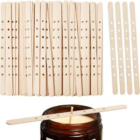 100 Pieces Wooden Candle Wick Holders for Candle Making Candle Wick Centering Devices, DIY Candle Making Tools (7 Inch, 7 Holes) in Saudi Arabia