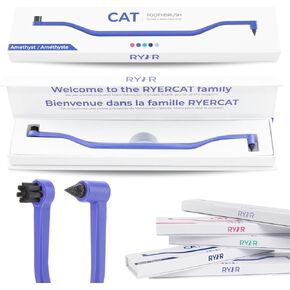 RYERCAT Dual Sided Cat Toothbrush - Kitten Toothbrush with Micro Head to fit into Cat/Kittens Mouth - Cat Dental Care Supplies - Pet Toothbrush for Cats (Smudgelord) in Saudi Arabia