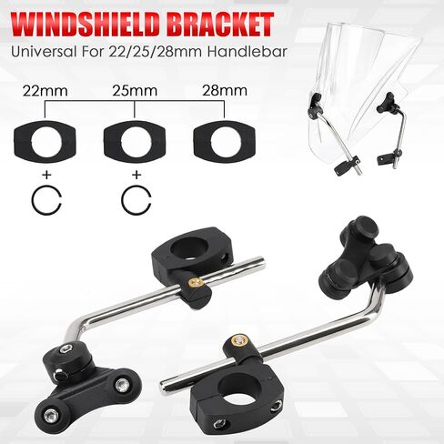 Motorcycle Windshield Bracket 7/8" 22mm Universal Mount Clamp for Motorcycles with 7/8" 22mm Handle Bar, Windscreen Fixed Bracket Moto Parts Accessories in Kuwait