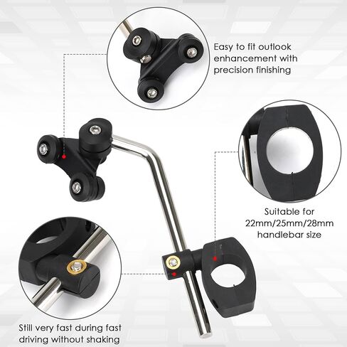 Motorcycle Windshield Bracket 7/8" 22mm Universal Mount Clamp for Motorcycles with 7/8" 22mm Handle Bar, Windscreen Fixed Bracket Moto Parts Accessories in Kuwait