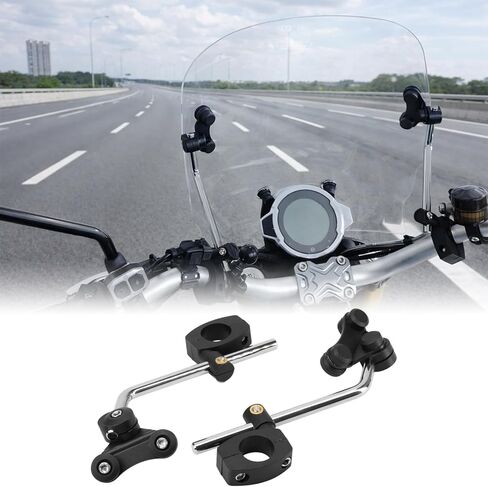 Motorcycle Windshield Bracket 7/8" 22mm Universal Mount Clamp for Motorcycles with 7/8" 22mm Handle Bar, Windscreen Fixed Bracket Moto Parts Accessories in Kuwait