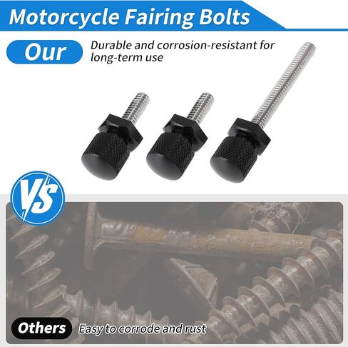 Windshield Bolts for Harley Davidson Touring Street Glide/Street Glide Specials 14-24 1 Pc Long Bolt 2 Pcs Short Bolts Aluminum Alloy Black in Kuwait