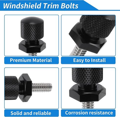 Windshield Bolts for Harley Davidson Touring Street Glide/Street Glide Specials 14-24 1 Pc Long Bolt 2 Pcs Short Bolts Aluminum Alloy Black in Kuwait