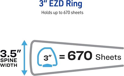 Avery Heavy-Duty View 3 Ring Binder, 3 Inch One Touch EZD Rings, 670-Sheet Capacity, 3.5 Inch Wide Spine, Customizable Clear Cover and Spine, 1 Green Binder (79109) in Kuwait