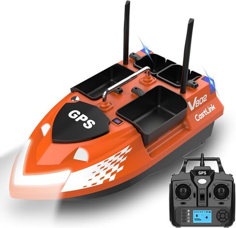4 صناديق GPS RC قارب الطعم لصيد الأسماك بسعة تحميل 6.6 رطل، بطارية 18000 مللي أمبير في الساعة ومحرك مزدوج وهوائي لنشر الطعم طويل المدى 500 متر، قوارب طعم السمك مع نظام خطاف صارم لصيد الأسماك in Kuwait