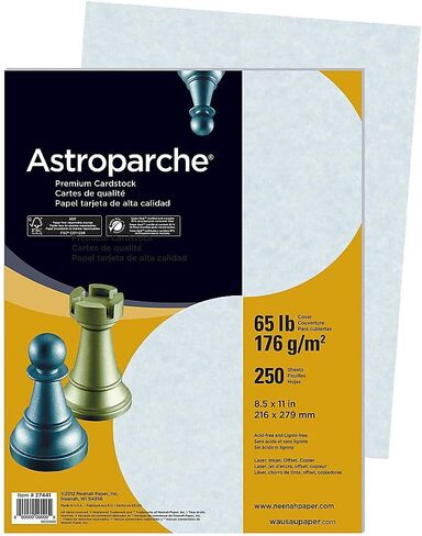 مخزون تغطية خاص من Astroparche®، مقاس 8 1/2 بوصة × 11 بوصة، 65 رطلًا، معاد تدويره بنسبة 30%، لون أزرق أستروبارشي، عبوة مكونة من 250 ورقة in Kuwait