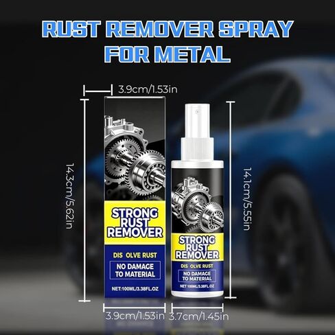Strong Rust Remover, 2PCS Rust Remover Spray for Metal, Multipurpose Rust Stain Remover Spray, Heavy Duty Metal Cleaner for Vehicles, Tools, Chains, and Iron Out Rust Stain Remover in Kuwait