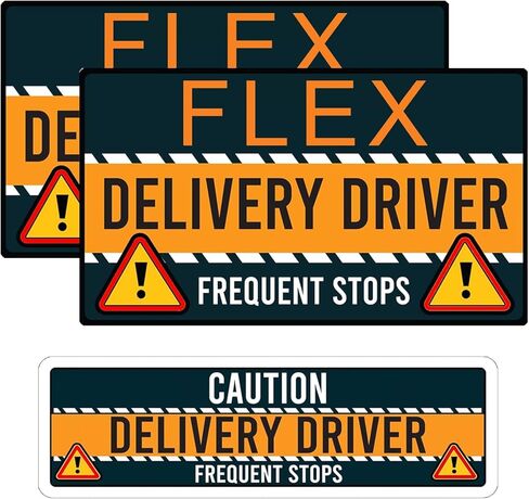 Flex Delivery Driver Car Magnet, 3PCS Frequent Stops Removable Set, Delivery Vehicle Magnet Car Door and Bumper Sign, High Reflective Waterproof Weather-Resistant in Kuwait