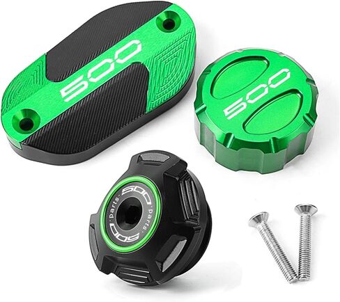 متوافق مع ملحقات الدراجات النارية Z500 Ninja500 SE ninja 500 باستخدام الحاسب الآلي الأمامي والخلفي غطاء خزان سائل الفرامل غطاء حشو زيت المحرك (أسود) in Kuwait