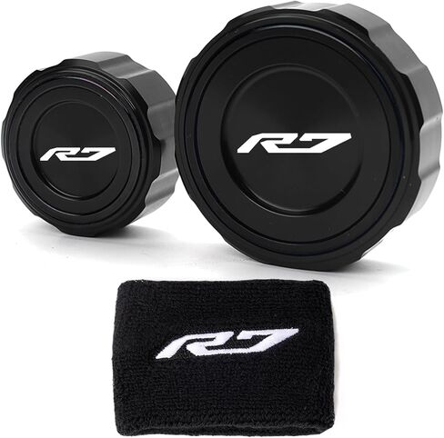 متوافق مع R7 R9 YZFR7 YZFR7 YZF-R7 YZF-R9 2021-2024 2025 2026 دراجة نارية الجبهة الخلفية الفرامل السائل خزان غطاء اسطوانة الحرس حامي غطاء جورب (أحمر، R7) in Kuwait