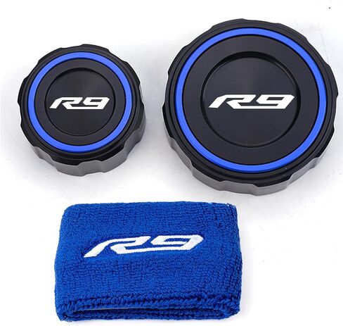 متوافق مع R7 R9 YZFR7 YZFR7 YZF-R7 YZF-R9 2021-2024 2025 2026 دراجة نارية الجبهة الخلفية الفرامل السائل خزان غطاء اسطوانة الحرس حامي غطاء جورب (أحمر، R7) in Kuwait
