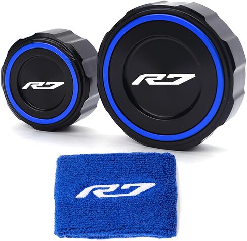 متوافق مع R7 R9 YZFR7 YZFR7 YZF-R7 YZF-R9 2021-2024 2025 2026 دراجة نارية الجبهة الخلفية الفرامل السائل خزان غطاء اسطوانة الحرس حامي غطاء جورب (أحمر، R7) in Kuwait
