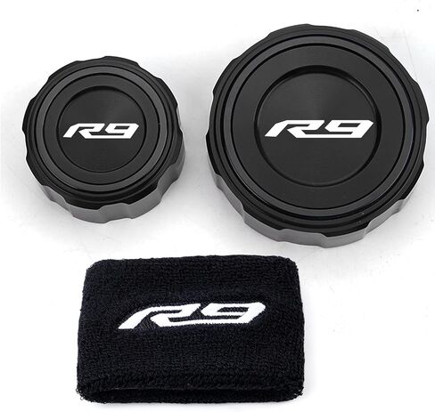 متوافق مع R7 R9 YZFR7 YZFR7 YZF-R7 YZF-R9 2021-2024 2025 2026 دراجة نارية الجبهة الخلفية الفرامل السائل خزان غطاء اسطوانة الحرس حامي غطاء جورب (أحمر، R7) in Kuwait