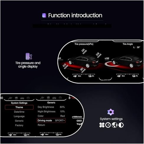 أداة عنقودية رقمية للسيارة 12.3 بوصة متوافقة مع BMW X5 E70 2006-2013 CIC نظام سيارة LCD لوحة عرض لوحة القيادة 1920*720 in Kuwait