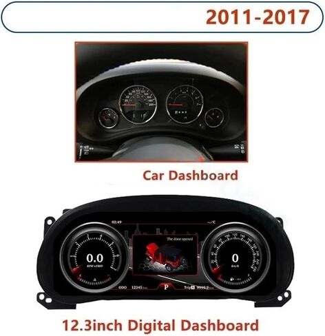 سيارة LCD العنقودية أداة سرعة متر شاشة الوسائط المتعددة أميال تعديل لوحة القيادة الرقمية متوافق مع جيب رانجلر 2011-2017 in Kuwait