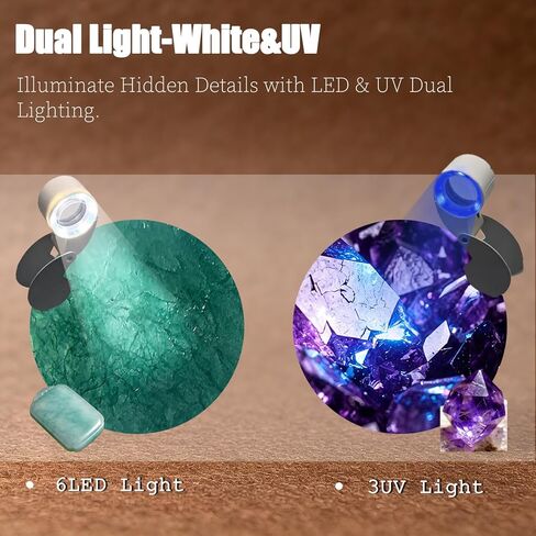 عدسة مجوهرات قابلة لإعادة الشحن 60 مرة، وضعين LED للأشعة فوق البنفسجية، حلقة عين قابلة للطي مقاس 25 مم، عدسة مكبرة للجيب المحمول للمجوهرات والعملات والأحجار الكريمة والعملات المعدنية والطوابع in Kuwait