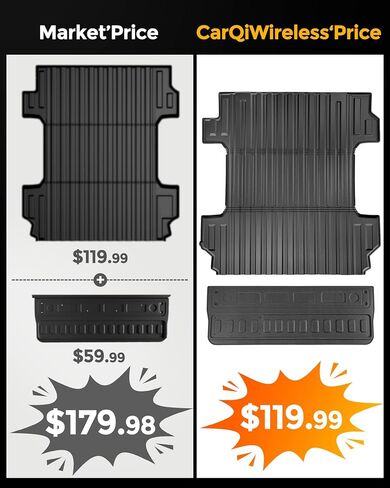 لسجادات الباب الخلفي لسرير الشاحنة Chevy Silverado/GMC Sierra 2500/3500HD 2020-2026 (6.8أقدام فقط)، بطانة TPE لجميع الأحوال الجوية (ليست لنظام العجلات الخامسة في المصنع) لملحقات شيفروليه سيلفرادو/GMC Sierra in Kuwait