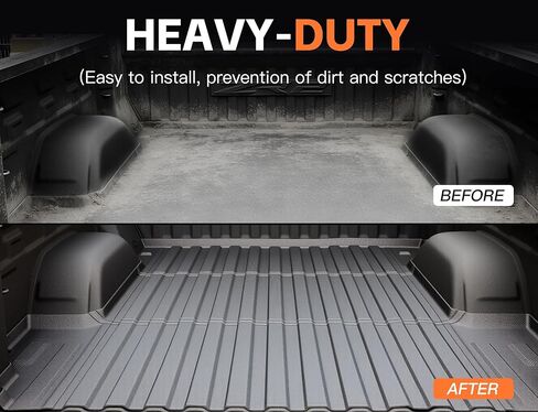 Gygy Truck Bed Mat 5.8FT مناسب لـ 2019-2026 Chevy Silverado/GMC Sierra 1500، بطانة شحن TPE لجميع الأحوال الجوية، ملحقات بطانة سرير الشاحنة، حصيرة سرير بيك اب شديدة التحمل، بطانات سرير سوداء للشاحنات in Kuwait
