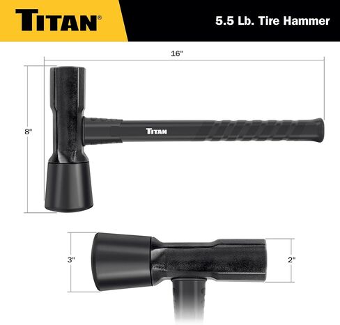 مطرقة إطار Titan 63605 بوزن 5.5 رطل، ومقبض من الألياف الزجاجية مقاس 16.5 بوصة مع قبضة مانعة للانزلاق، وتصميم مزدوج الوجه مع رأس فولاذي مُشكل ورأس مطاطي غير قابل للتشوه، وحماية من الضربات الزائدة in Kuwait