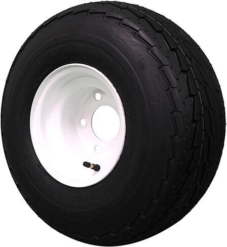 مجموعة إطارات وعجلة مقطورة بيضاء ذات 5 فتحات مقاس 8 × 7 بوصة من Antego 215/60-8 (18.5x8.50-8) 6 طبقات - نطاق التحميل "C" (مجموعة من 4) in Kuwait