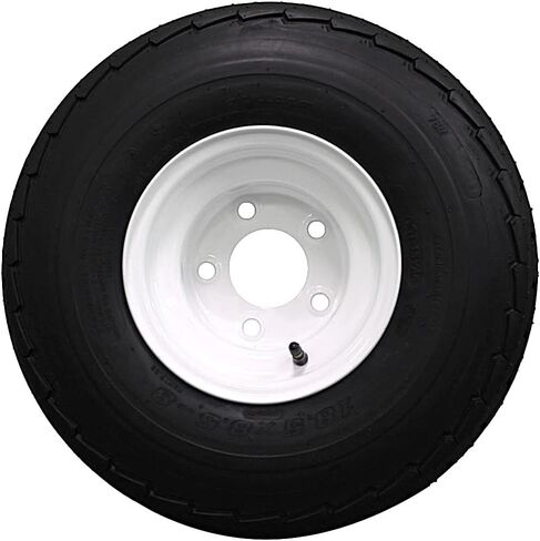 مجموعة إطارات وعجلة مقطورة بيضاء ذات 5 فتحات مقاس 8 × 7 بوصة من Antego 215/60-8 (18.5x8.50-8) 6 طبقات - نطاق التحميل "C" (مجموعة من 4) in Kuwait