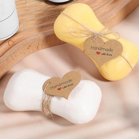 200pcs Handmade Gift Tags Heart-Shaped and Round Mini Gift Paper Tags with 66 ft String Brown Gifts Labels with Natural Jute Twin Natural Jute Twin Home Made Crafts Wedding Favors Birthday Party Gifts in Kuwait