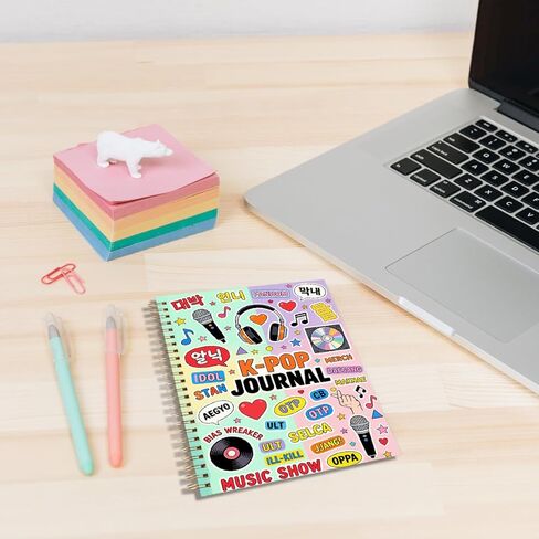 LONGXIN K-Pop Notebook Music Gift للنساء، هدايا عيد الميلاد لعشاق Kpop مجموعة الموسيقى الكورية المشجعين الفتيات دفتر دوامة غلاف فني 5.8x8.3 in Kuwait