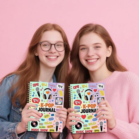 LONGXIN K-Pop Notebook Music Gift للنساء، هدايا عيد الميلاد لعشاق Kpop مجموعة الموسيقى الكورية المشجعين الفتيات دفتر دوامة غلاف فني 5.8x8.3 in Kuwait