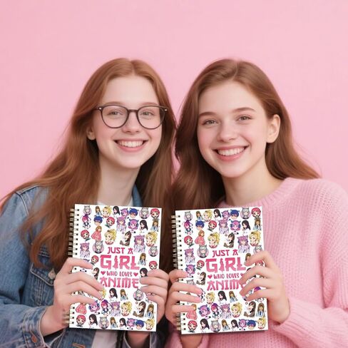 LONGXIN Anime Girls Gift, Animes Stuff, Just A Girl Who Loves Animes Notebook journal Christmas Birthday Gifts for Anime Lovers Women Drawing Sketching Notebook 5.8x8.3 in Kuwait