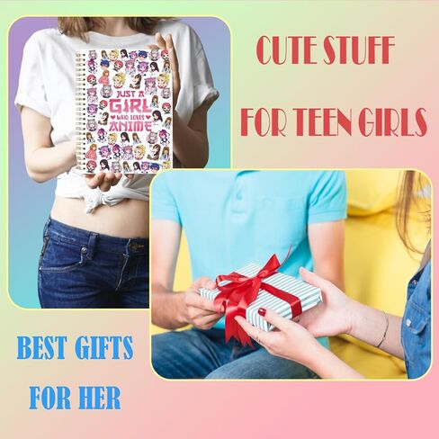 LONGXIN Anime Girls Gift, Animes Stuff, Just A Girl Who Loves Animes Notebook journal Christmas Birthday Gifts for Anime Lovers Women Drawing Sketching Notebook 5.8x8.3 in Kuwait