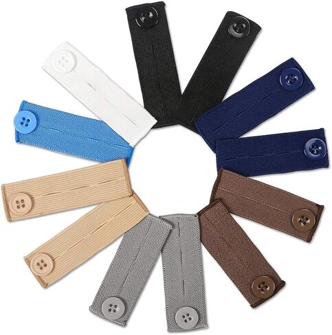 4 Pack Premium Elastic Waist Extenders - Adjustable Button Extender for Maternity & Casual Pants in Kuwait